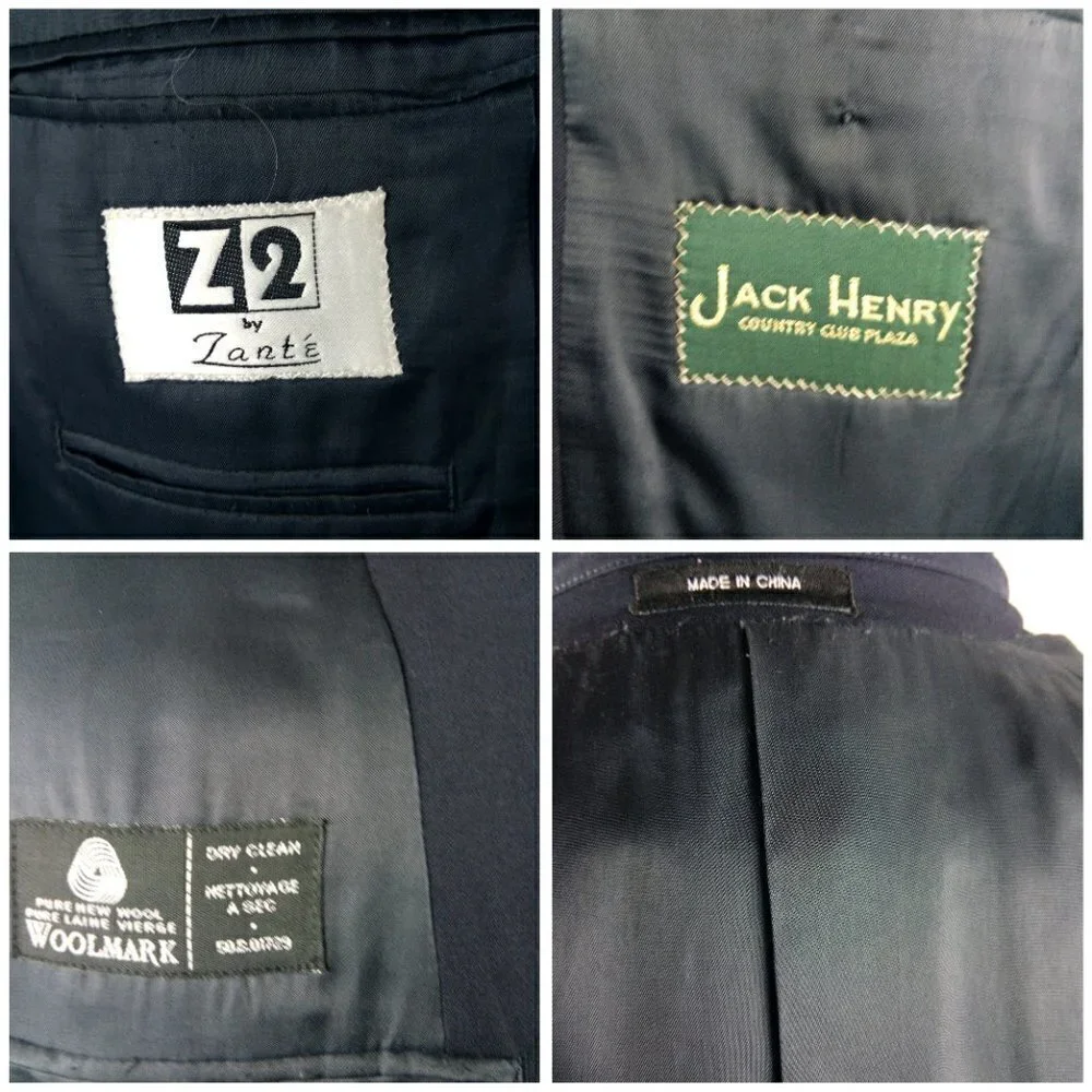 Z2 By Zante Jack Henry 43L Wool 2 Gold Buttons Blue Blazer Sport Coat